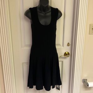 Donna Karen black stretch viscose dress